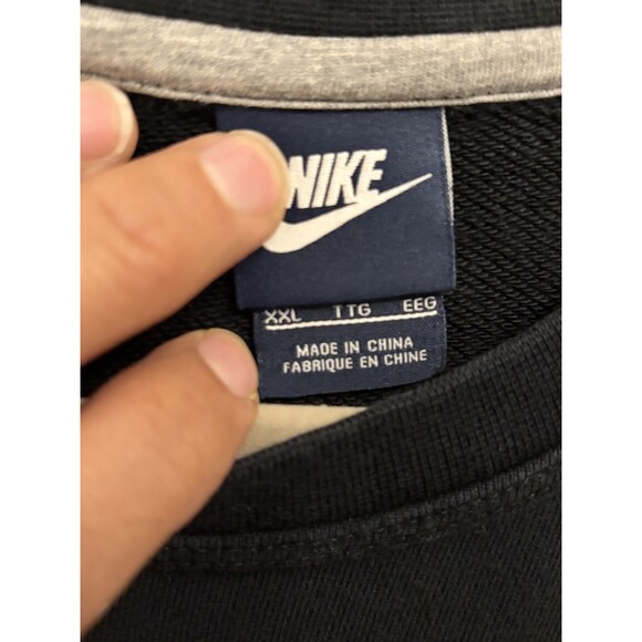 Nike Mens XXL Orange Camo Sleeve Swoosh Pullover Crew Sweatshirt Cotton - Picture 2 of 8